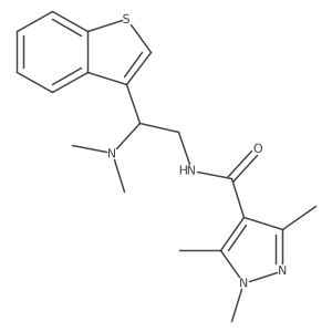 N-(2-(benzo[b]thiophen-3-yl)-2-(dimethylamino)ethyl)-1,3,5-trimethyl-1H-pyrazole-4-carboxamide Structure