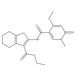 Ethyl 2-(4-methoxy-1-methyl-6-oxo-1,6-dihydropyridine-3-carboxamido)-4,5,6,7-tetrahydrobenzo[b]thiophene-3-carboxylate Structure