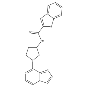 N-(1-([1,2,4]triazolo[4,3-a]pyrazin-8-yl)pyrrolidin-3-yl)benzo[b]thiophene-2-carboxamide结构式