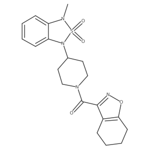 (4-(3-methyl-2,2-dioxidobenzo[c][1,2,5]thiadiazol-1(3H)-yl)piperidin-1-yl)(4,5,6,7-tetrahydrobenzo[d]isoxazol-3-yl)methanone Structure