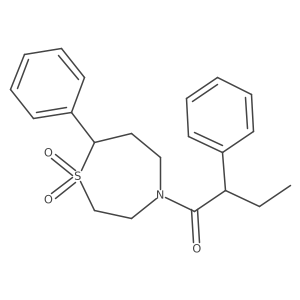 1-(1,1-Dioxido-7-phenyl-1,4-thiazepan-4-yl)-2-phenylbutan-1-one结构式