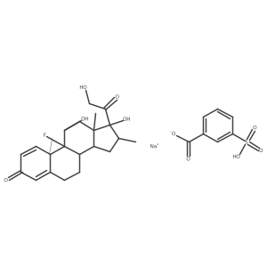(3-Sulfobenzoato-kappa O)sodiuma(11b)-9-fluoro-11,17,21-trihydroxy-16-methylpregna-1,4-diene-3,20-dione (1/1)结构式