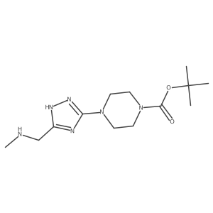 tert-Butyl 4-{5-[(methylamino)methyl]-1H-1,2,4-triazol-3-yl}piperazine-1-carboxylate结构式