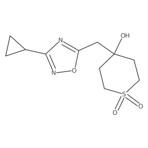 4-[(3-Cyclopropyl-1,2,4-oxadiazol-5-yl)methyl]-4-hydroxy-1lambda6-thiane-1,1-dione Structure