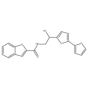 N-(2-{[2,2'-bithiophene]-5-yl}-2-hydroxyethyl)-1-benzothiophene-2-carboxamide结构式