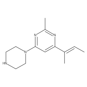 (E)-4-(but-2-en-2-yl)-2-methyl-6-(piperazin-1-yl)pyrimidine Structure