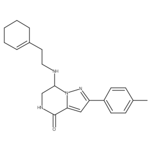 7-[(2-cyclohex-1-en-1-ylethyl)amino]-2-(4-methylphenyl)-6,7-dihydropyrazolo[1,5-a]pyrazin-4(5H)-one Structure
