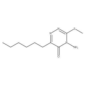 4-Amino-6-hexyl-3-methylsulfanyl-1,2,4-triazin-5-one结构式