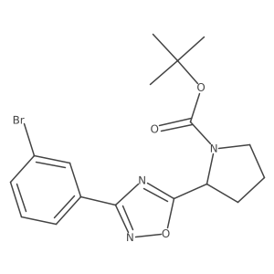Tert-butyl 2-[3-(3-bromophenyl)-1,2,4-oxadiazol-5-yl]pyrrolidine-1-carboxylate Structure