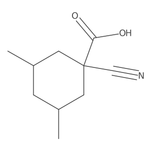1-Cyano-3,5-dimethylcyclohexane-1-carboxylic acid结构式