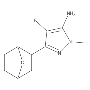 rac-4-fluoro-1-methyl-3-[(1R,2R,4S)-7-oxabicyclo[2.2.1]heptan-2-yl]-1H-pyrazol-5-amine结构式