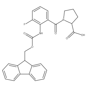 (2S)-1-[2-({[(9H-fluoren-9-yl)methoxy]carbonyl}amino)-3-fluorobenzoyl]pyrrolidine-2-carboxylic acid Structure