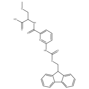 (2S)-2-{[6-({[(9H-fluoren-9-yl)methoxy]carbonyl}amino)pyridin-2-yl]formamido}-3-methoxypropanoic acid结构式