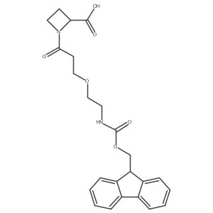 1-{3-[2-({[(9H-fluoren-9-yl)methoxy]carbonyl}amino)ethoxy]propanoyl}azetidine-2-carboxylic acid结构式