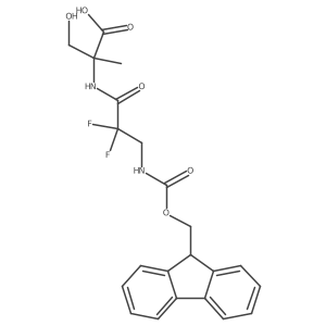 2-[3-({[(9H-fluoren-9-yl)methoxy]carbonyl}amino)-2,2-difluoropropanamido]-3-hydroxy-2-methylpropanoic acid Structure