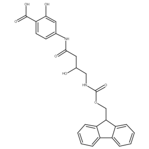 4-[4-({[(9H-fluoren-9-yl)methoxy]carbonyl}amino)-3-hydroxybutanamido]-2-hydroxybenzoic acid结构式