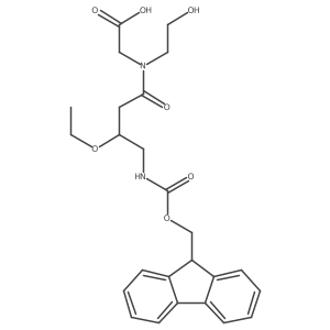 2-[3-ethoxy-4-({[(9H-fluoren-9-yl)methoxy]carbonyl}amino)-N-(2-hydroxyethyl)butanamido]acetic acid Structure