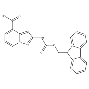 2-({[(9H-fluoren-9-yl)methoxy]carbonyl}amino)pyrazolo[1,5-a]pyridine-4-carboxylic acid结构式