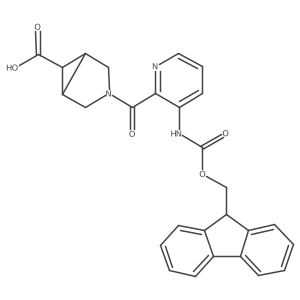 3-[3-({[(9H-fluoren-9-yl)methoxy]carbonyl}amino)pyridine-2-carbonyl]-3-azabicyclo[3.1.0]hexane-6-carboxylic acid Structure