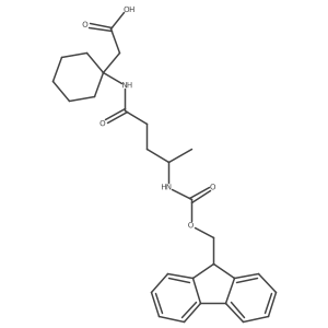 2-{1-[4-({[(9H-fluoren-9-yl)methoxy]carbonyl}amino)pentanamido]cyclohexyl}acetic acid结构式