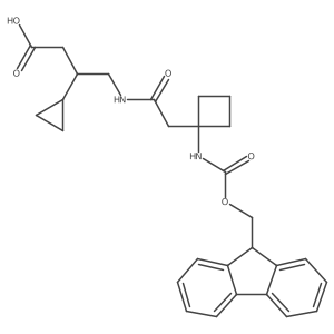 3-cyclopropyl-4-{2-[1-({[(9H-fluoren-9-yl)methoxy]carbonyl}amino)cyclobutyl]acetamido}butanoic acid结构式