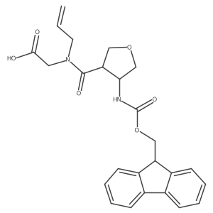 2-{1-[4-({[(9H-fluoren-9-yl)methoxy]carbonyl}amino)oxolan-3-yl]-N-(prop-2-en-1-yl)formamido}acetic acid结构式