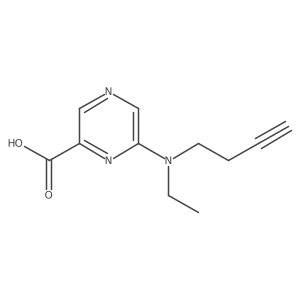 6-[(But-3-yn-1-yl)(ethyl)amino]pyrazine-2-carboxylic acid结构式