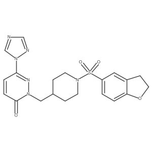 2-{[1-(2,3-dihydro-1-benzofuran-5-sulfonyl)piperidin-4-yl]methyl}-6-(1H-1,2,4-triazol-1-yl)-2,3-dihydropyridazin-3-one Structure