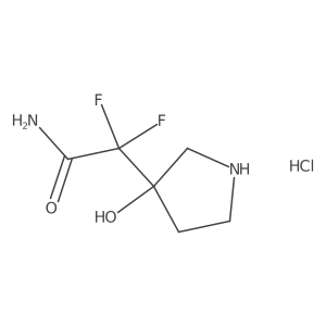 2,2-Difluoro-2-(3-hydroxypyrrolidin-3-yl)acetamide hydrochloride结构式