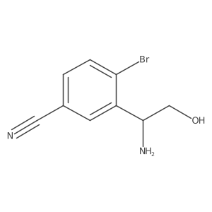 3-[(1R)-1-amino-2-hydroxyethyl]-4-bromobenzonitrile结构式
