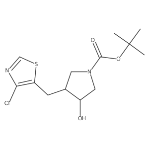 rac-tert-butyl (3R,4S)-3-[(4-chloro-1,3-thiazol-5-yl)methyl]-4-hydroxypyrrolidine-1-carboxylate结构式