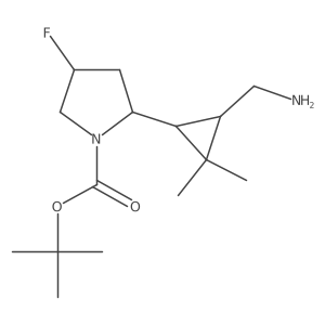 tert-butyl (4S)-2-[(1RS,3RS)-3-(aminomethyl)-2,2-dimethylcyclopropyl]-4-fluoropyrrolidine-1-carboxylate Structure