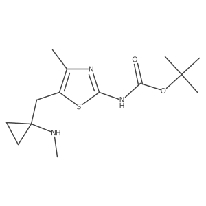 tert-butyl N-(4-methyl-5-{[1-(methylamino)cyclopropyl]methyl}-1,3-thiazol-2-yl)carbamate结构式