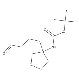 tert-butyl N-[3-(4-oxobutyl)oxolan-3-yl]carbamate结构式