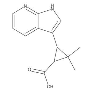 2,2-dimethyl-3-{1H-pyrrolo[2,3-b]pyridin-3-yl}cyclopropane-1-carboxylic acid结构式