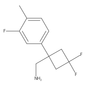 [3,3-Difluoro-1-(3-fluoro-4-methylphenyl)cyclobutyl]methanamine结构式