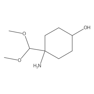 4-Amino-4-(dimethoxymethyl)cyclohexan-1-ol结构式