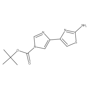 tert-butyl 4-(2-amino-1,3-thiazol-4-yl)-1H-imidazole-1-carboxylate结构式