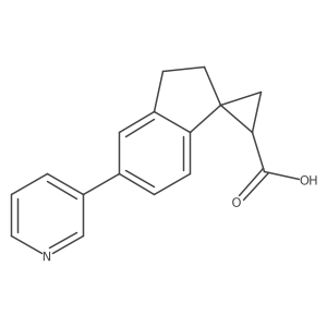 6-Pyridin-3-ylspiro[1,2-dihydroindene-3,2'-cyclopropane]-1'-carboxylic acid结构式