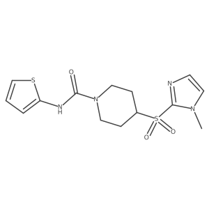 4-((1-methyl-1H-imidazol-2-yl)sulfonyl)-N-(thiophen-2-yl)piperidine-1-carboxamide Structure