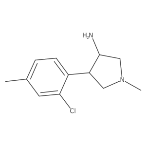 4-(2-Chloro-4-methylphenyl)-1-methylpyrrolidin-3-amine结构式