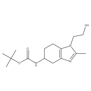 tert-butyl N-[1-(2-hydroxyethyl)-2-methyl-4,5,6,7-tetrahydro-1H-1,3-benzodiazol-5-yl]carbamate Structure
