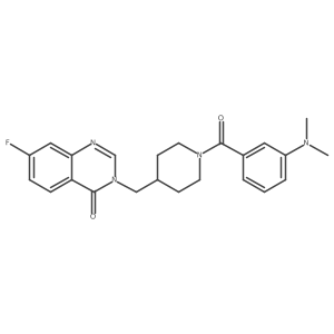 3-({1-[3-(Dimethylamino)benzoyl]piperidin-4-yl}methyl)-7-fluoro-3,4-dihydroquinazolin-4-one结构式