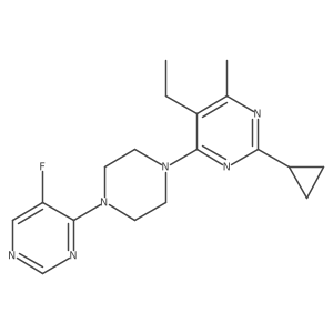 2-Cyclopropyl-5-ethyl-4-[4-(5-fluoropyrimidin-4-yl)piperazin-1-yl]-6-methylpyrimidine Structure