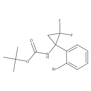 tert-butyl N-[1-(2-bromophenyl)-2,2-difluorocyclopropyl]carbamate结构式