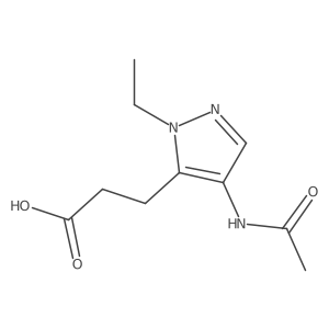 3-(4-acetamido-1-ethyl-1H-pyrazol-5-yl)propanoic acid Structure