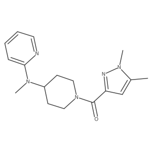 N-[1-(1,5-dimethyl-1H-pyrazole-3-carbonyl)piperidin-4-yl]-N-methylpyridin-2-amine结构式