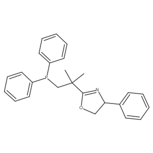 (R)-2-(1-(Diphenylphosphanyl)-2-methylpropan-2-yl)-4-phenyl-4,5-dihydrooxazole Structure