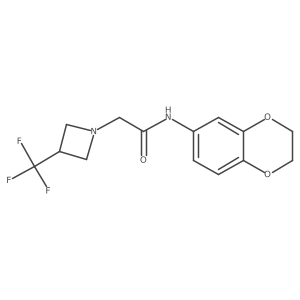 N-(2,3-dihydro-1,4-benzodioxin-6-yl)-2-[3-(trifluoromethyl)azetidin-1-yl]acetamide结构式