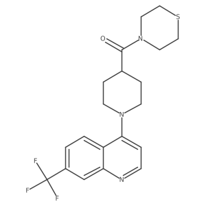4-[4-(Thiomorpholine-4-carbonyl)piperidin-1-yl]-7-(trifluoromethyl)quinoline结构式